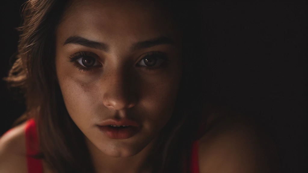 (Close-up, editorial photograph of a 21 year old woman), (high-detailed face:1.4) (sorrido:0.7) (background inside dark, Moody, private study:1.3) ass pov, Directed by: Lee Jeffries, Nikon D850 |, film stock photograph ,4 kodak portra 400 ,camera f1.6 lenses ,rich colors ,hyper realistic ,realistic texture, dramatic lighting , cinestill 800,