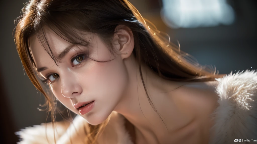 (Erotic_face), 1girl, sexy body, kim tae-ri, ((pretty russian face)), brave chest, (8k HD extremely realistic detailed face:1.5 (soft scene, very low lightning), detailed beautiful reflection pupils, masterpiece:1.3, ultra highres:1.2, dynamic lighting)