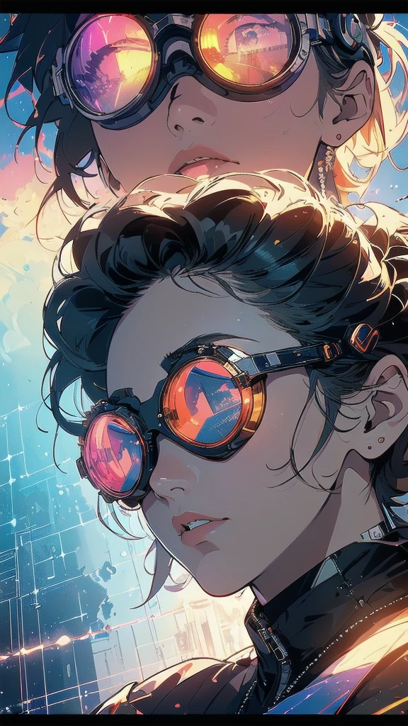 (((masterpiece, highest quality))),(((solo:1.2))),(((1girl:1.2))),(((32k wallpaper))),(very detailed, vintage science fiction),((((((geometric cinematic movie poster)))))), (bauhaus), shape,(((abstract))),(mid century modern),movie poster,(((((portfolio))))),(((((Close-up))))),(((((bust up))))),((((more various angle)))),(((ultimate highlight))),Vast landscape,((((complete. detailed face)))),(((Extremely talented))),(((most complecated machine))),(((text))),(((typography))),(((((best complicated machine))))),(((((genius mechanic))))),(((gorgeous light leak))),(((perfect detailed Infrared Goggles,thermography))),(((extreme reflection lens))),