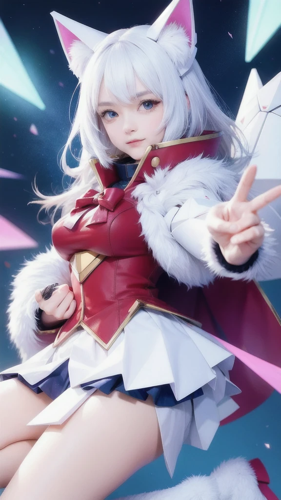 1 supercute kitty wear a origami gundam armor,fur
