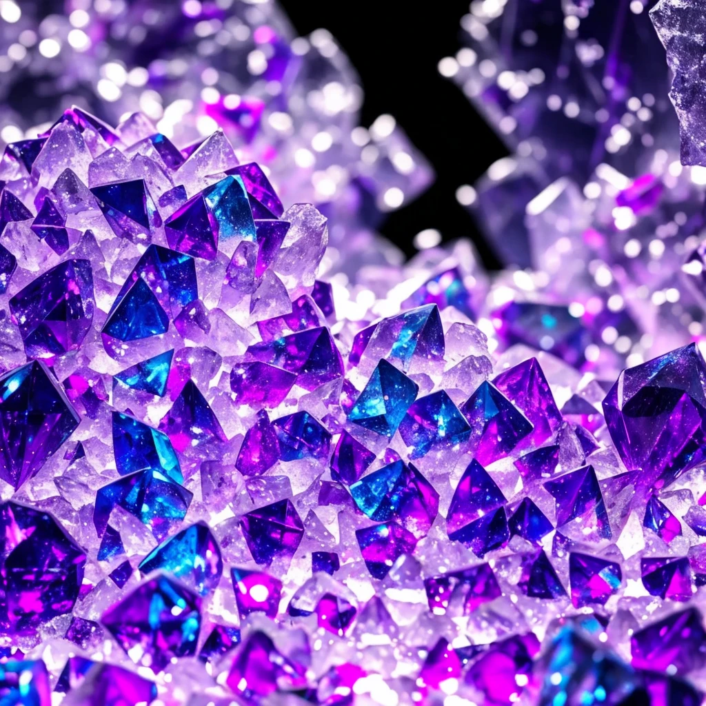 a close up of a crystal with a purple light in the background, glowing crystals, beautiful crystals, colorful crystals, crystals, crystalized, magical crystals, crystals enlight the scene, crystal material, glowing crystal on a rock, dimly glowing crystals, made of crystals, crystal color, iridescent crystals, colourful 3 d crystals, crystallized, neon rainbow quartz