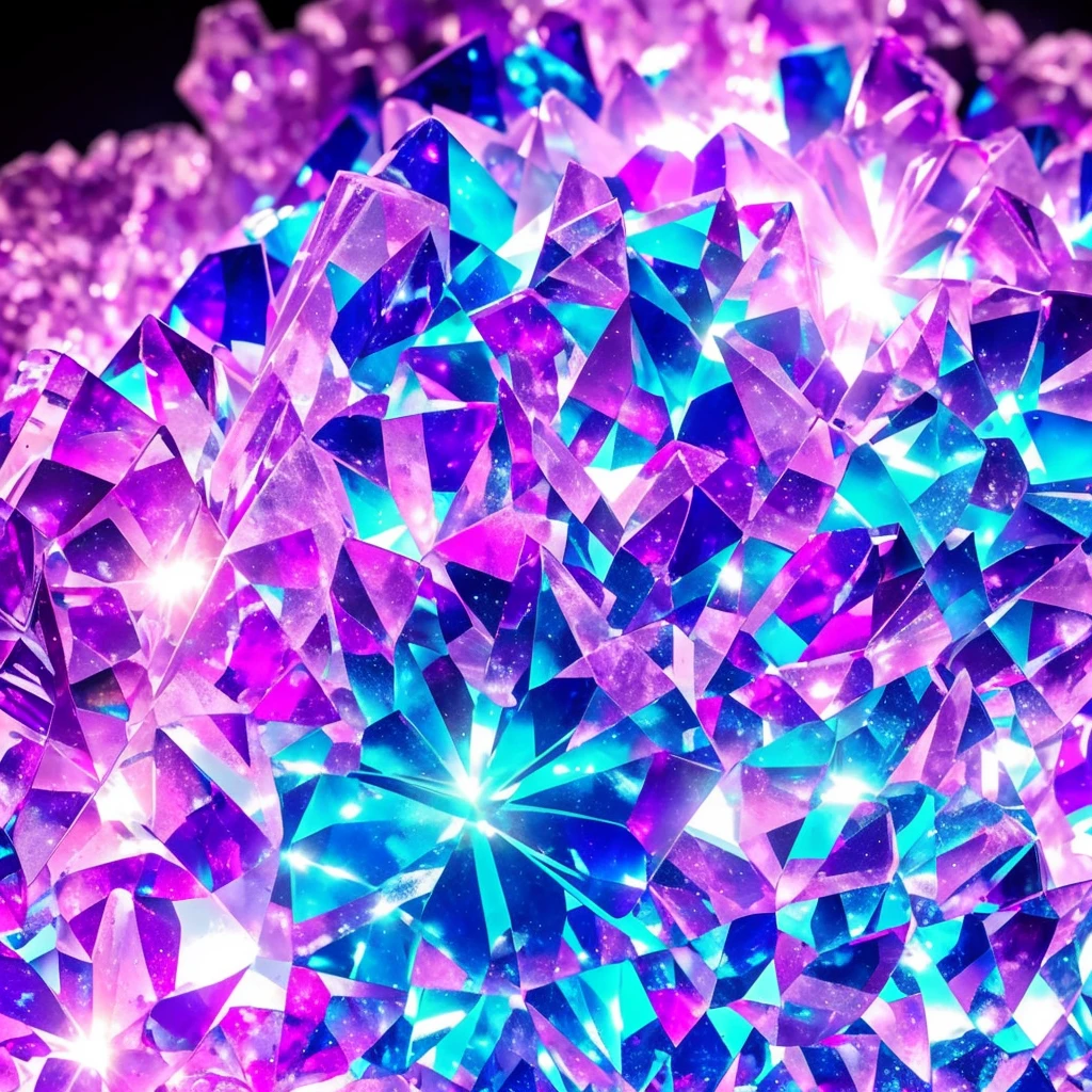 a close up of a crystal with a purple light in the background, glowing crystals, beautiful crystals, colorful crystals, crystals, crystalized, magical crystals, crystals enlight the scene, crystal material, glowing crystal on a rock, dimly glowing crystals, made of crystals, crystal color, iridescent crystals, colourful 3 d crystals, crystallized, neon rainbow quartz