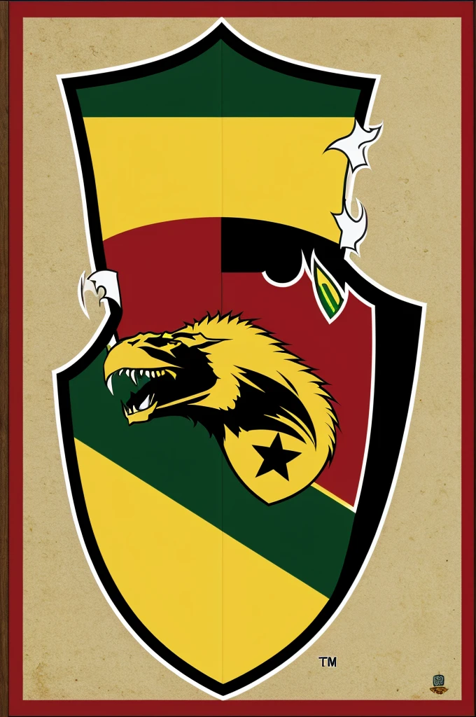 Design the shield of a football team with the colors: yellow, red, green.
That represents the San Juanero of Huilense
