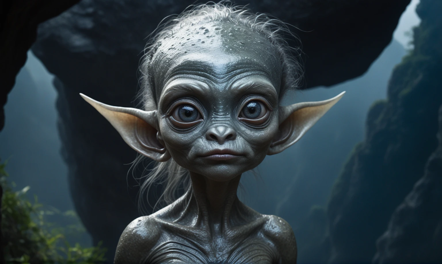 full body shot,beggar deep niobium paladium The Alien Entity,native italian babychild, wants eat,survival in criminal city of future, Technicolor,natural skin textures, hyper realism, hyper detailed,Extremely detailed,High contrast,Masterpiece,Realistic,Ultra Detailed, intricate details,realistic humid leather,extremly intricate,Epic Realistic, cinematic style,irina yermolova,high contrast,hdr,extremely detailed, deep night landscape,masterpiece,intricate details,faded,eyes extremely detailed, high detailed eyes,8k resolution,RAW,retina, Nikon Z9,China,orc,Li River in Guangxi Zhuang of China,tkt style, pointed ears,perfect, Elf,transition between two art styles, Ink painting to photorealism, Double contact, X-ray, Creative, vivid light, masterpiece, fantasy, Abstract, Surrealism, super detailed, high resolution, stop:35;(((creature with a spectral and ghostly appearance)). Her skin is pale, almost translucent,ancient rock paintings of the first people,sharkfish's leather
