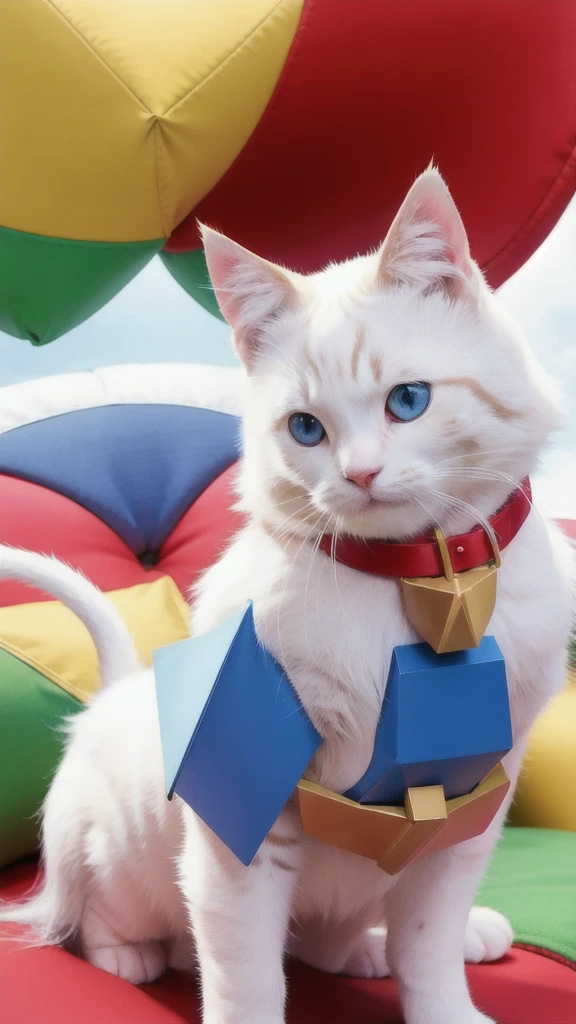 1 supercute kitty wear a origami gundam armor,fur