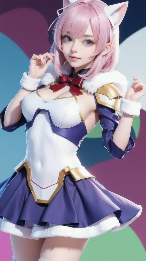 1 supercute kitty wear a origami gundam armor,fur