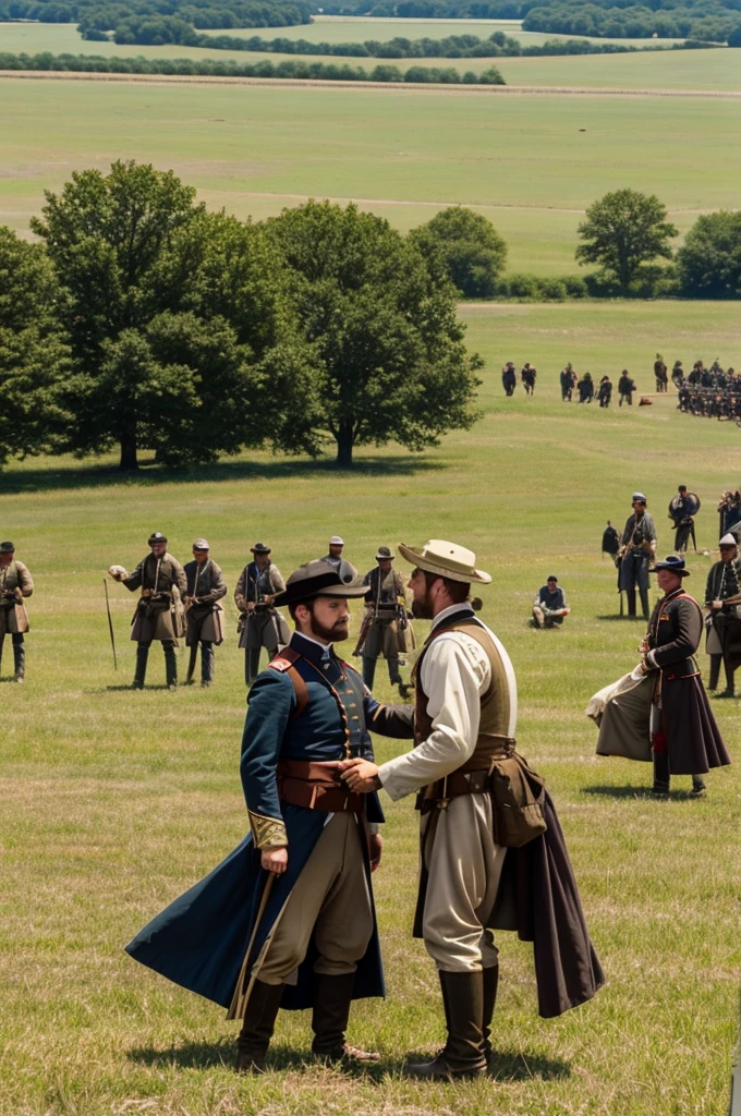 Battle of Gettysburg, American Civil War, Historical reenactment, Field of valor, Turning point, Civil War history, by GettysburgReenact -ar 16:9"