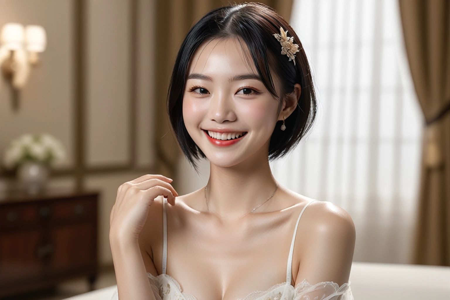 Ultra-high resolution,(reality: 1.4),Highest quality, masterpiece, High detail, 16K quality,A whole lot of smiles