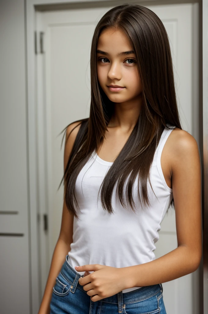 15 year old girl,slim,straight hair