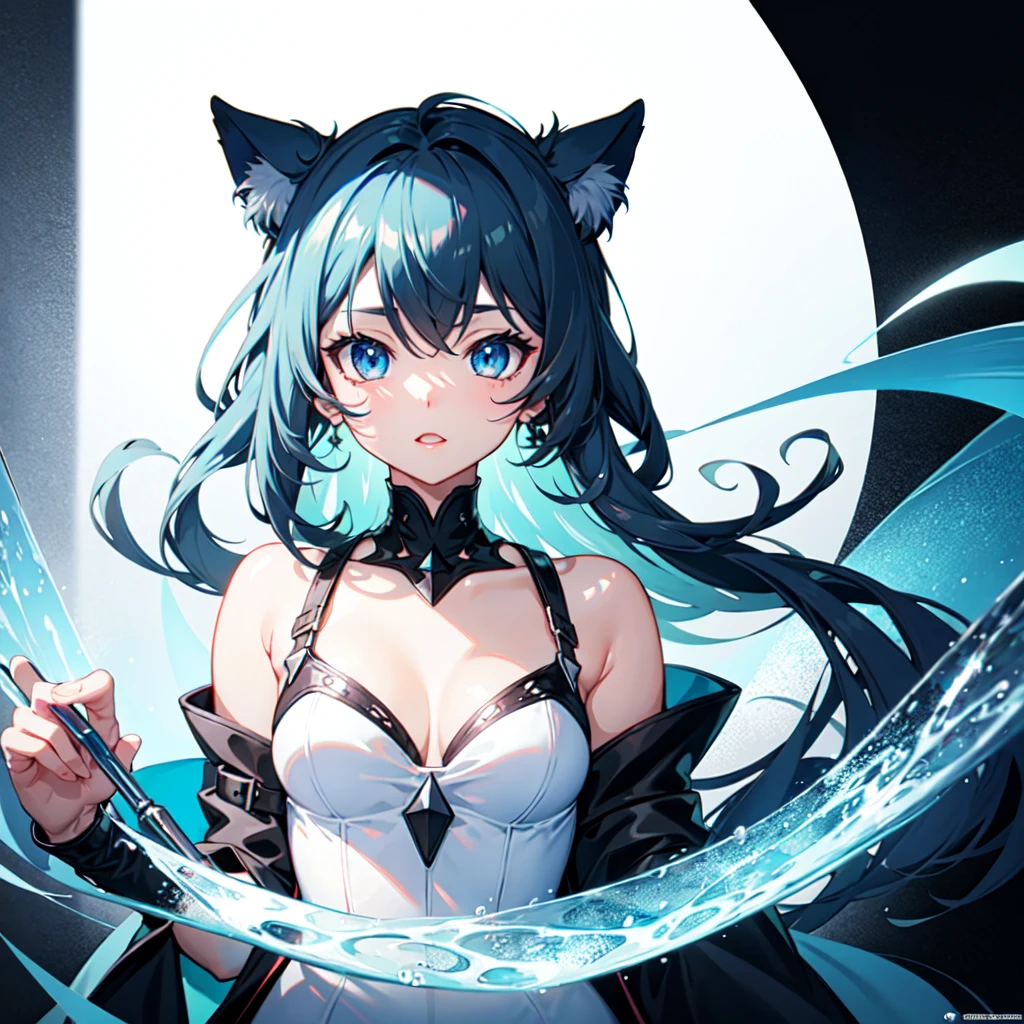 ((4k)), ((obra maestra)), (wallpaper), a light blue anime cat with blue eyes, (wallpaper)