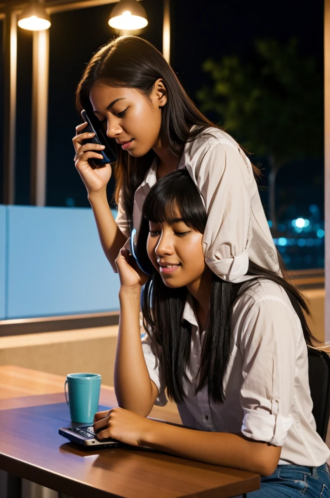 A student spending fewer hours on the phone at night