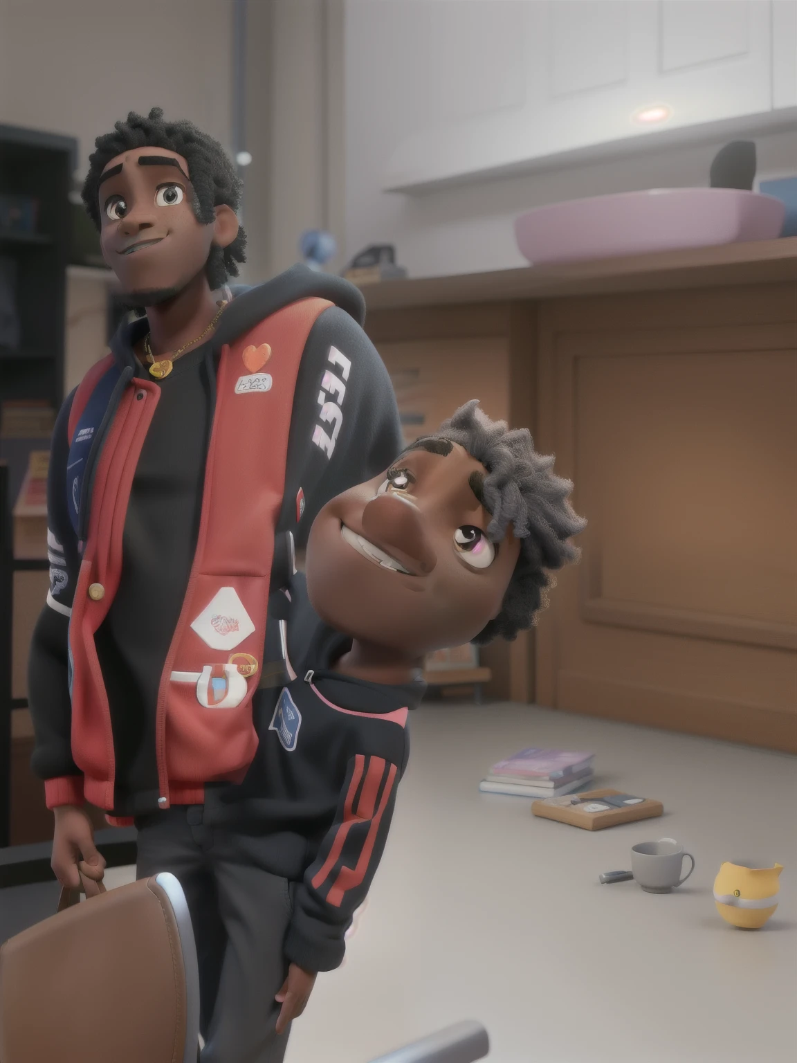 A black man in Disney Pixar style, high qualiy, best qualityer