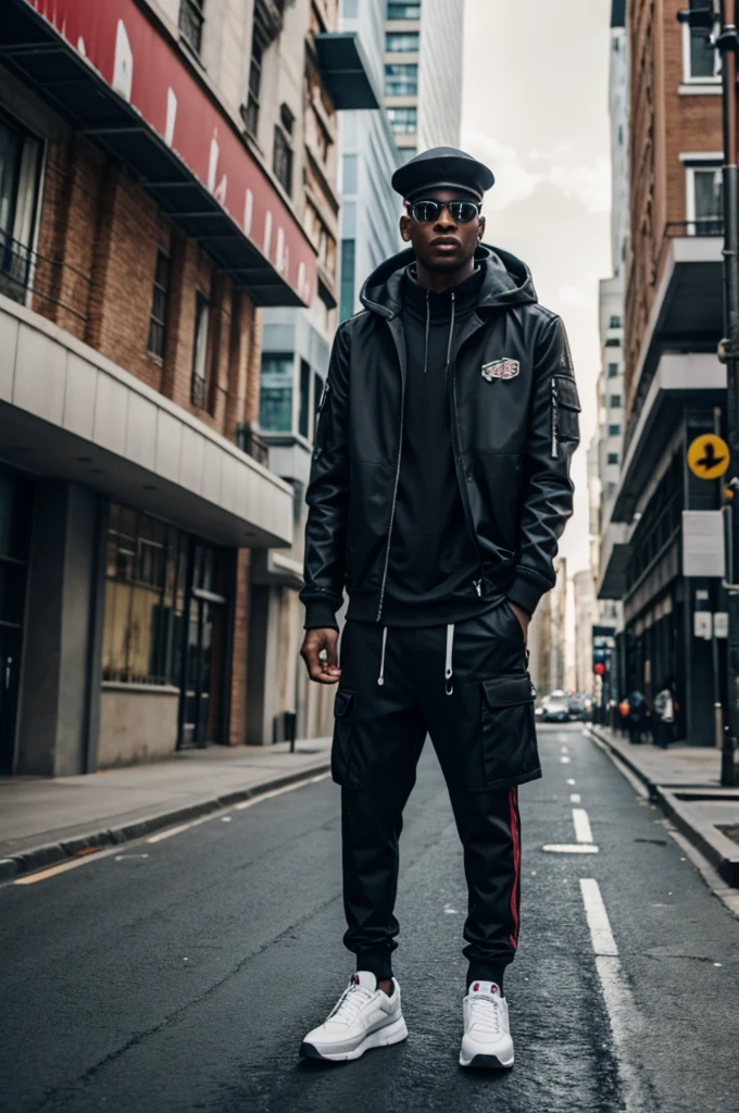 Create a futuristic urban clothing style