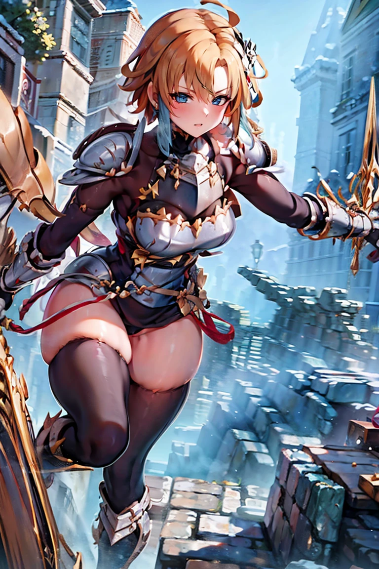 jewelry, bodysuit, fingerless gloves, knight, highleg, (((skin tight))), vambraces, arm guards,faulds,greaves, 1girl,solo,　gauntlets, armored boots, breastplate, pauldrons, shoulder armor, big armors, thighhighs, dare thighs, short hair, pink hair, blue eyes, adult, adult face, fearless face, curvy, perfect proportion, perfect anatomy, perfect body, armored dress knight, plate armor knight, silver knight armor, perfect eyes, ahoge, center loincloth, skirt, black legwear, black clothes, black wear, covered arms, masterpiece, masterwork, best quality, super fine illustration, beautiful, ultra detailed beautiful face, cg unity 8k wallpaper, ultra detailed, ultra high res, 