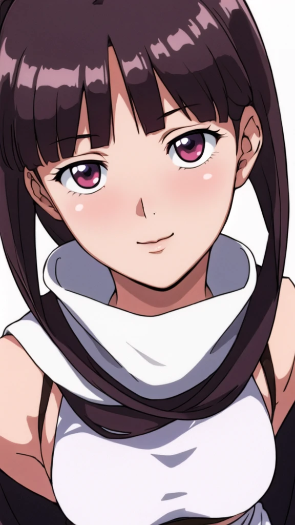 white turtleneck, black pencil skirt, suspender, white long skirt,white belt,hair ornament, hair scrunchie,low ponytail,
long hair,bangs, black hair, blunt bangs,big red eyes,alone, 1 girl,Young female, 18 years old, very cute, smile, Beautiful Finger,Beautiful long legs,Beautiful body,Beautiful Nose,Beautiful character design, perfect eyes, perfect face,expressive eyes, looking at viewer, in the center of the image,(light_smile:0.5), official art,extremely detailed CG unity 8k wallpaper, perfect lighting,Colorful, Bright_Front_face_Lighting,shiny skin, (masterpiece:1.0),(best_quality:1.0), ultra high res,4K,ultra-detailed, photography, 8K, HDR, highres, absurdres:1.2, Kodak portra 400, film grain, blurry background, bokeh:1.2, lens flare, (vibrant_color:1.2), (beautiful_face:1.5), (curvy body), ashamed, blushing,