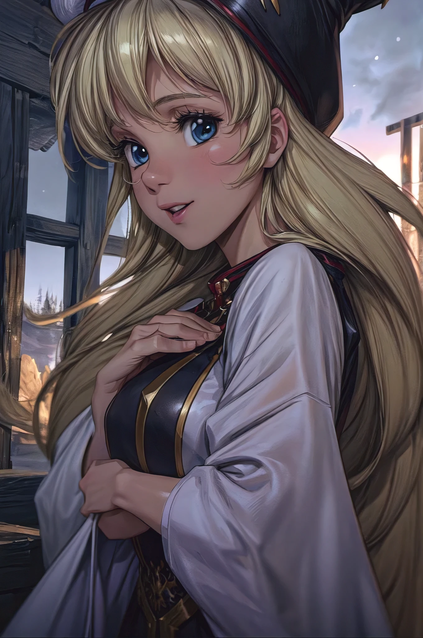 (masterpiece:1.1), (best quality:1.1), 1girl, Real light and shadow, anime face, 4k, 8k, wallpaper,epic, detail texture, blonde hair, (blue eyes:1.5), ((((blond hair:1.35, long hair)))),intricate eyes,beautiful detailed eyes, (symmetrical eyes,big eyes:1.5,(((lustrous skin:1.5,bright skin: 1.5,skin tanned,shiny skin,very shiny skin,shiny body,plastic glitter skin,exaggerated shiny skin,illuminated skin))),(detailed body,(detailed face)), cute, erotic,daring, (((medieval man armor, fur hat, adventurer man armor,winter coat))),(((intricate outfit,intricate clothes, embroidered outfit,ornate outfit,embroidered clothes,ornate clothing))), (dynamic pose:1.0),happy,smile,(centered,scale to fit dimensions,Rule of thirds), ((snowy pine forest at night)), with dark stormy clouds,winter,scenery:1.25,((snow forest background)),Christmas tree, highres,sharp focus,(ultra detailed,extremely detailed),(photorealistic artwork:1.37),(extremely detailed CG unity 8k wallpaper),(((vibrant colors,vibrant theme))),(intricate),(masterpiece),(best quality),