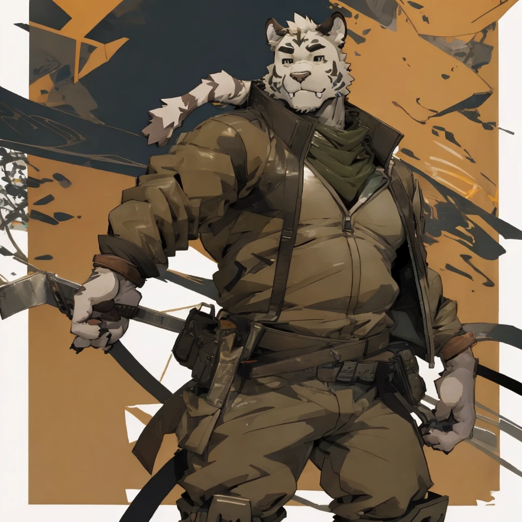 Axel holding a sword in the metal gear solid artstyle, made by yoji shinkawa