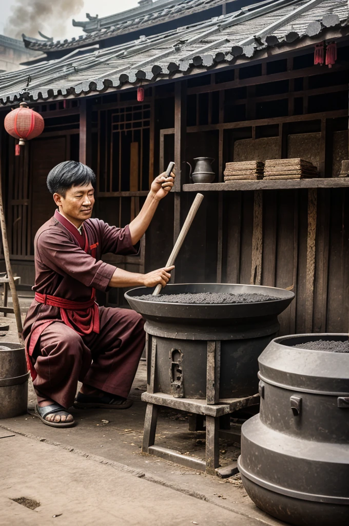 Traditional coal making in china