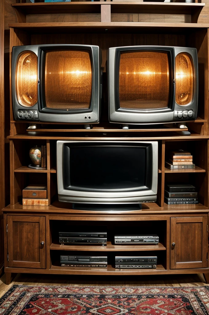 Television split in 2 very beaten