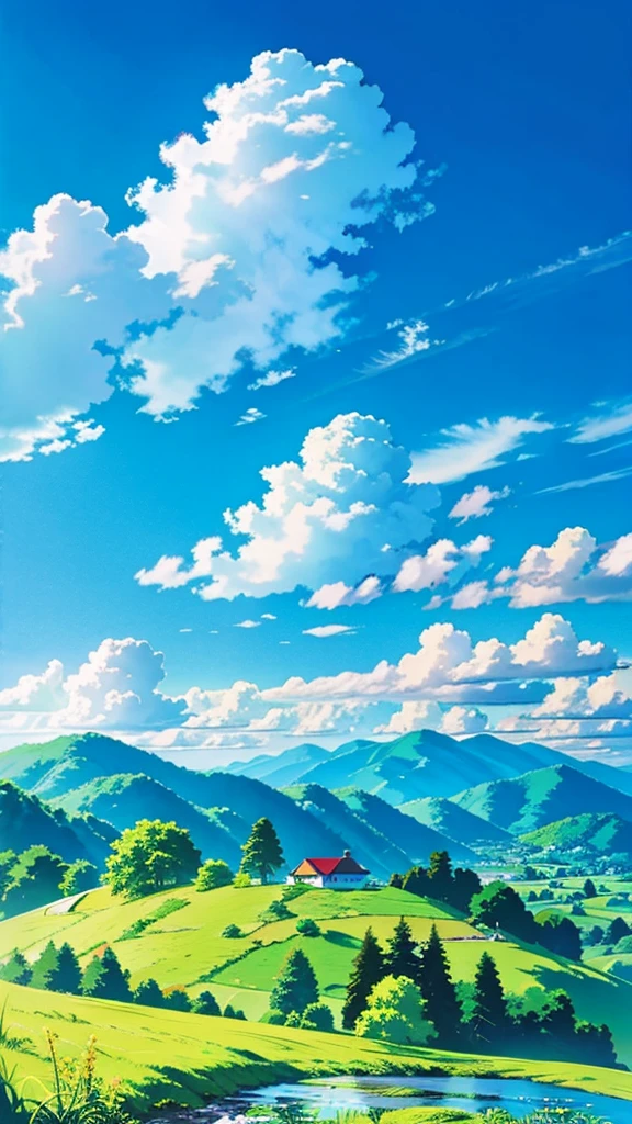 bright blue sky. landscape