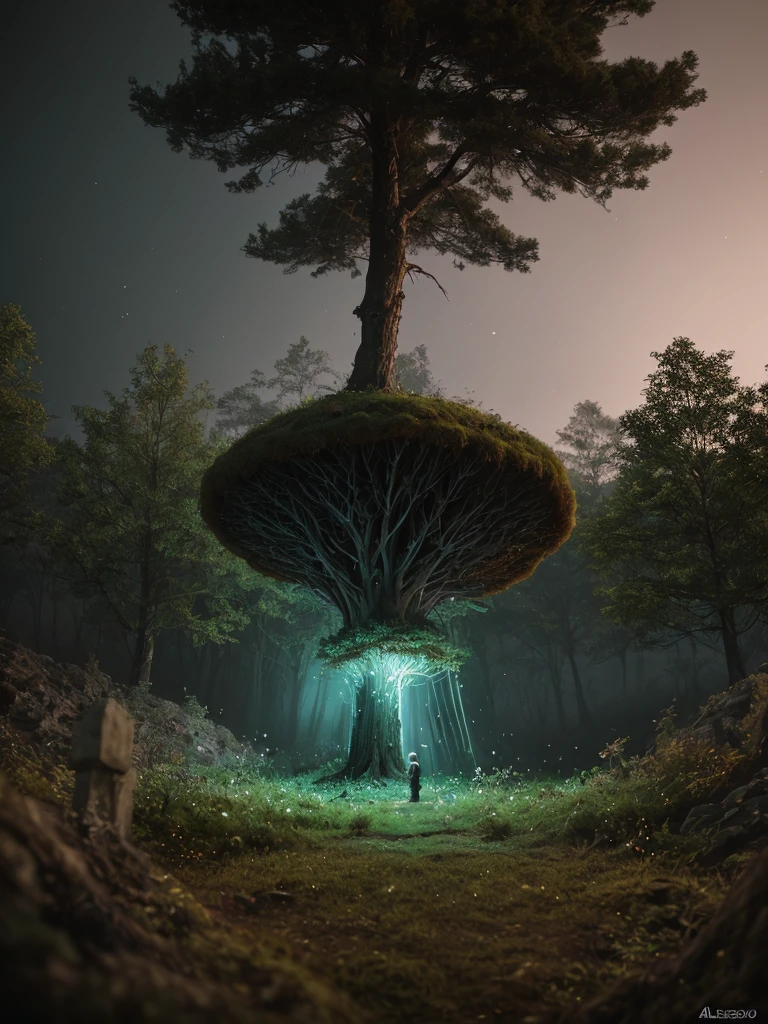 (art by Alessio Albi:1.5),
extreme close up of a fly agaric growing on a mossy dead old skeleton under a grave:1.5, surrounded by large trees, fireflies, glowing particles, hidden from plain sight, white wedding dress:1.5,
film grain, highly detailed photography, (muted colors, cinematic, dim colors, soothing tones:1.2), vibrant, insanely detailed, hyperdetailed, (dark shot:1.5) + Houdini VFXanny" textured with water droplets!! trending artstation 8k render high contrast between the image and picture!!, pastel pink sci-fi concept artist style pencil drawing!!! intricate detail digital matte painting Nausicaa ink airbrush illustration sharp focus realistic volumetric lighting macro photograph beautiful scenery unreal engine realistic 3D realism28x rendered 4K depth shading hd extremely ominous quality super resolution photo taken at golden hour