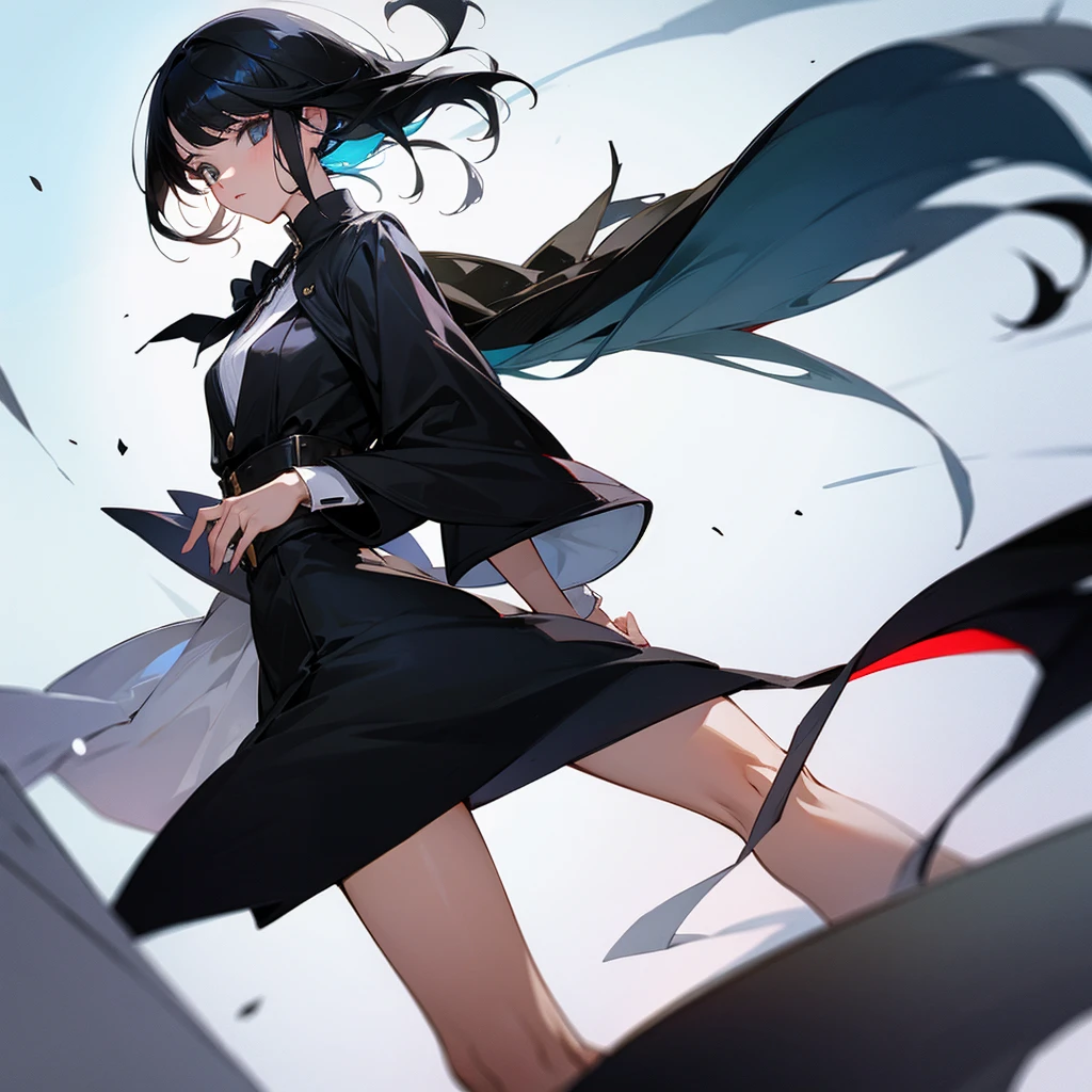 A very stylish person with black hair