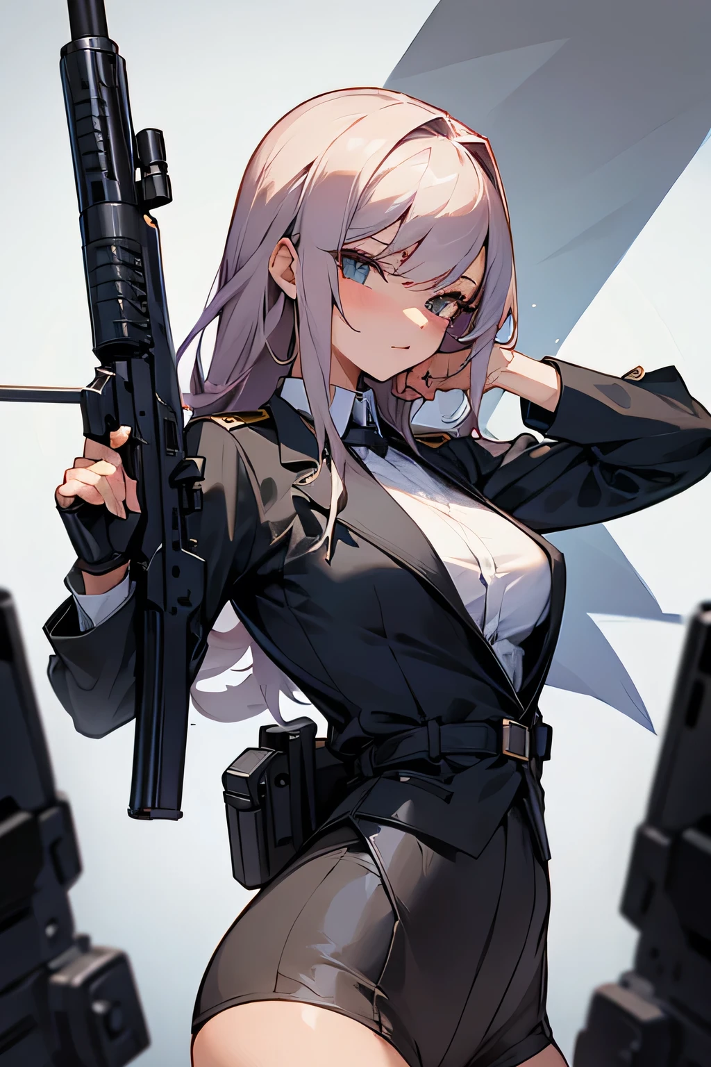 Handsome girl with two guns，Sexy combat uniform