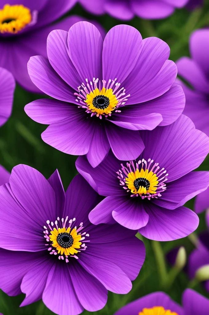 purple flower with a black center and a dark center, beautiful flower, by Penny Patricia Poppycock, beautiful detail and color, violet flower, beautiful vibrant colors, beautiful!!!!!!!!!, dead but beautiful. poppies, beautiful depiction, purple colors, glowing purple, purple flowers, anemones, purple color, anemone, incredibly beautiful, purple, beautiful colours, beautiful nature