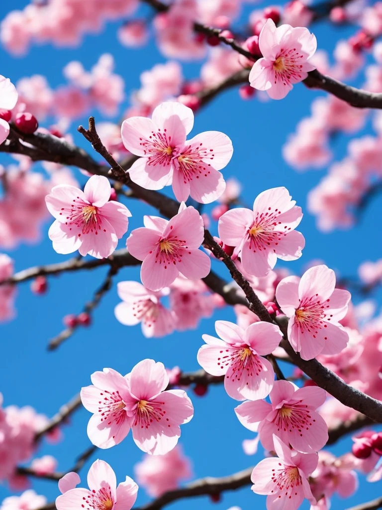a close up of a branch with pink flowers covered in snow, a photorealistic painting by Wen Boren, trending on pixabay, digital art, flower blossoms, sakura flowers, cherry blossom, flowers and blossoms, blossom sakura, sakura flower, cherry blossoms, plum blossom, sakura bloomimg, blooming flowers, blossoming, magical flowers, blossoms