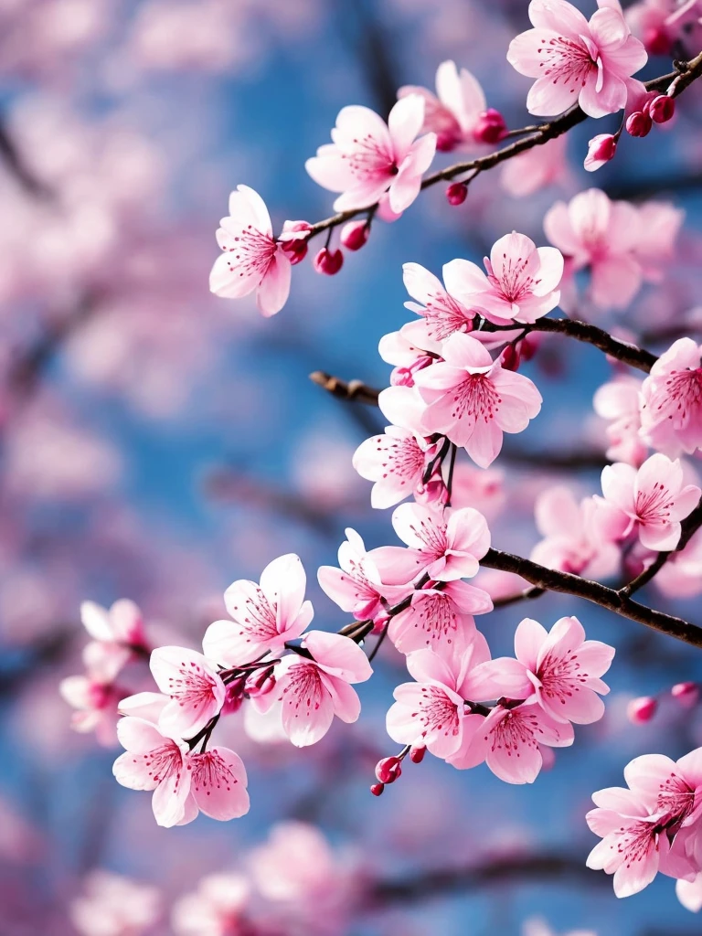 a close up of a branch with pink flowers covered in snow, a photorealistic painting by Wen Boren, trending on pixabay, digital art, flower blossoms, sakura flowers, cherry blossom, flowers and blossoms, blossom sakura, sakura flower, cherry blossoms, plum blossom, sakura bloomimg, blooming flowers, blossoming, magical flowers, blossoms