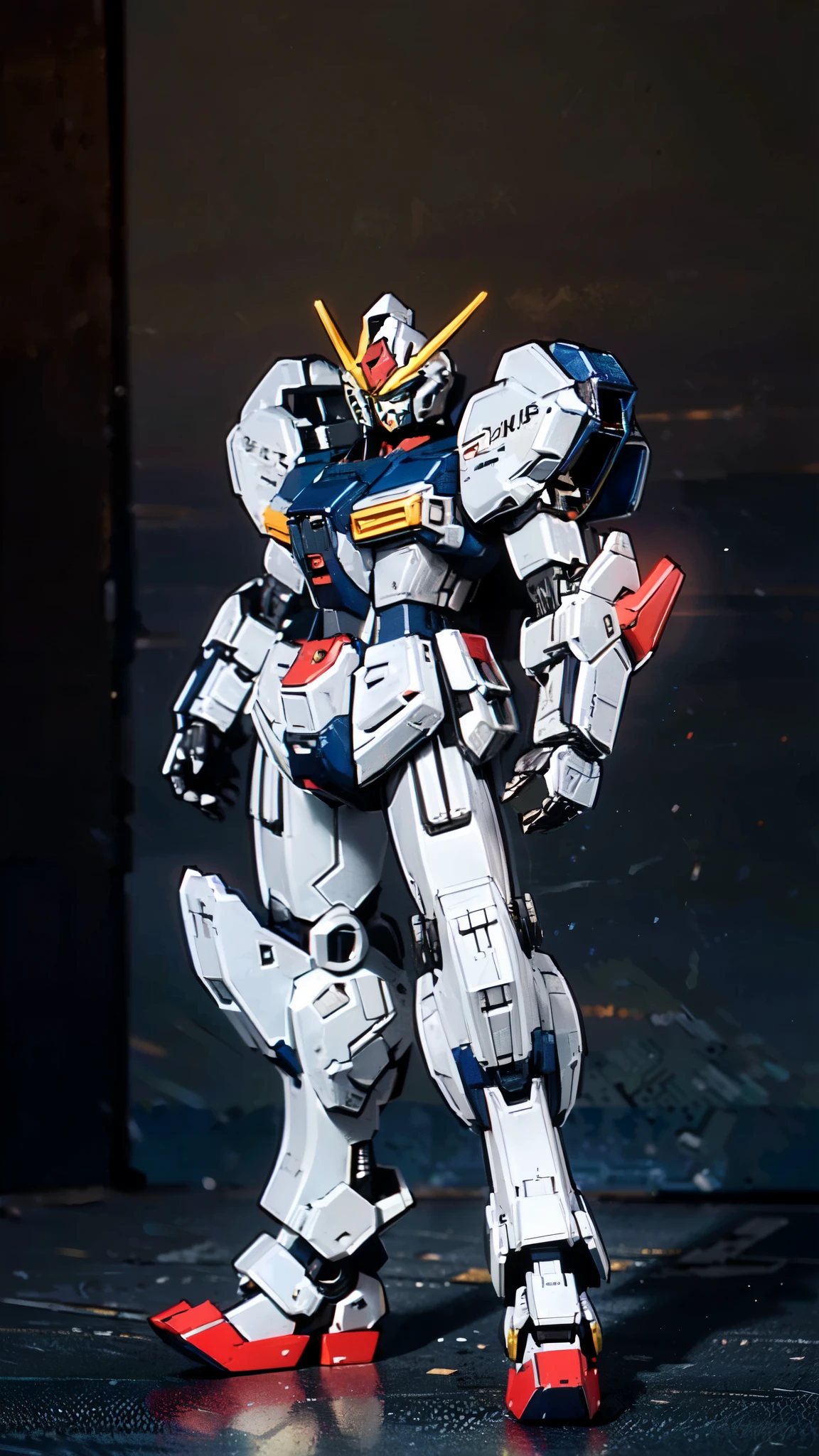 (masterpiece:1.5, best quality:1.5, extremely delicate:1.5), humanoid Mecha, fully enclosed shoulder guards, matching arm and leg guards, full body, full armor, the design balances heavy with agility, (the color scheme is primarily white with red and blue accents, the concept Inspired by Super robot, organic biotech armor, standing, floating high above the futuristic sci-fi city), exquisite and mature art style, (aura effect, energy, glowing eyes, the armor glows), ((SRS)), metallic, dramatic, high definition, highres, ultra-detailed, ultra-fine painting, professional, perfect body proportions, anatomically correct, symmetrical face, extremely detailed eyes and face, high quality eyes, creativity, RAW photo, UHD, 32k, Natural light, cinematic lighting, masterpiece-anatomy-perfect