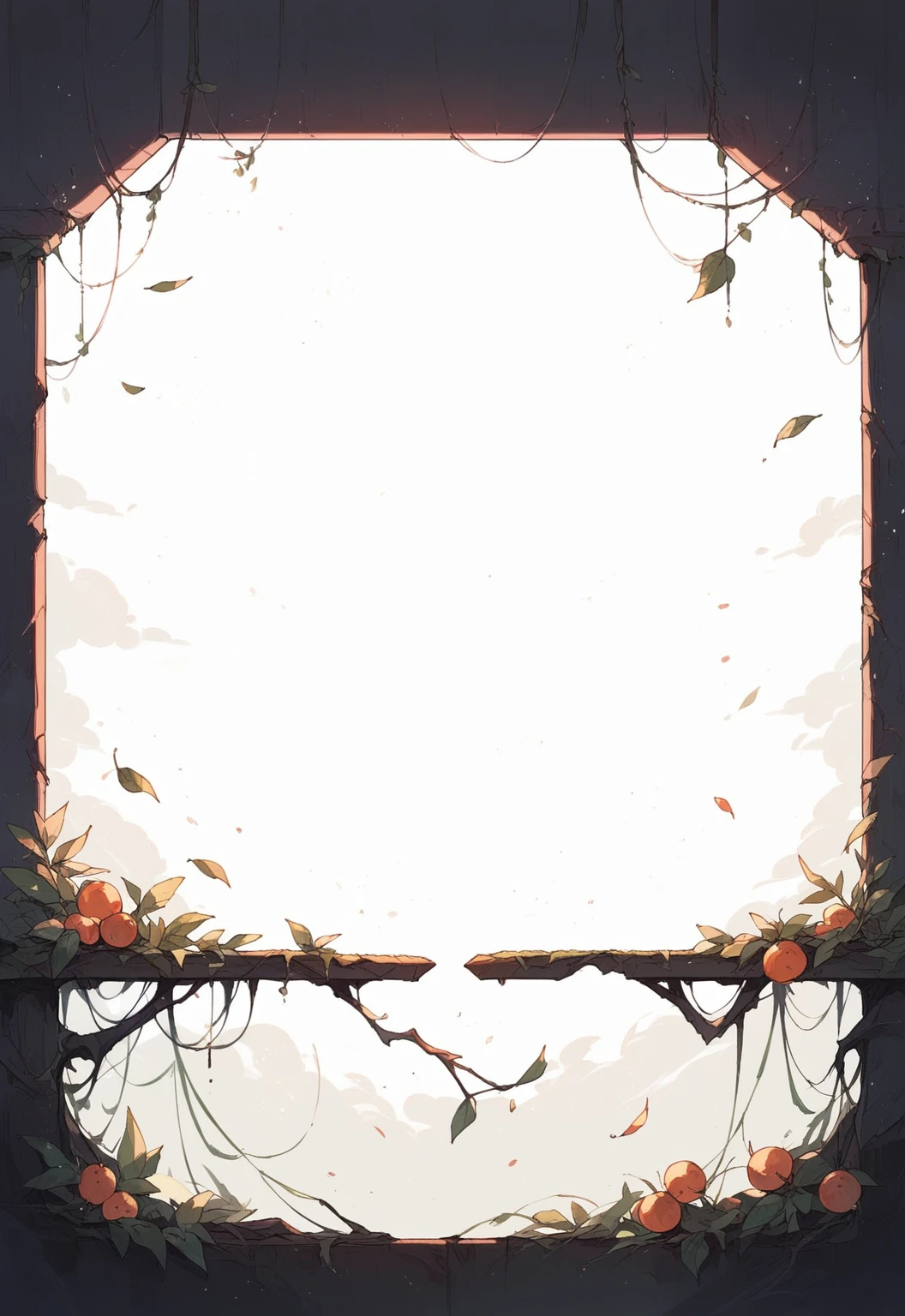 A modern minimalist style blank character profile,Leave a square blank space in the middle。Applicable to card UI。