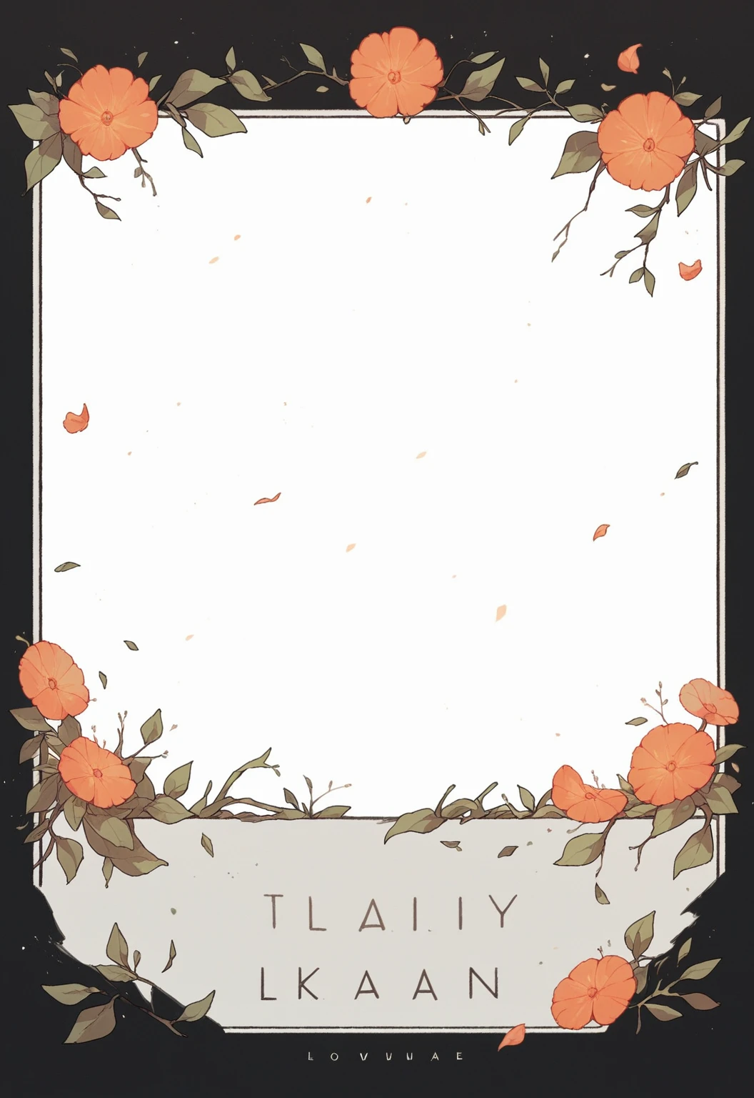 A modern minimalist style blank character profile，Leave a square blank space in the middle。Applicable to card UI。