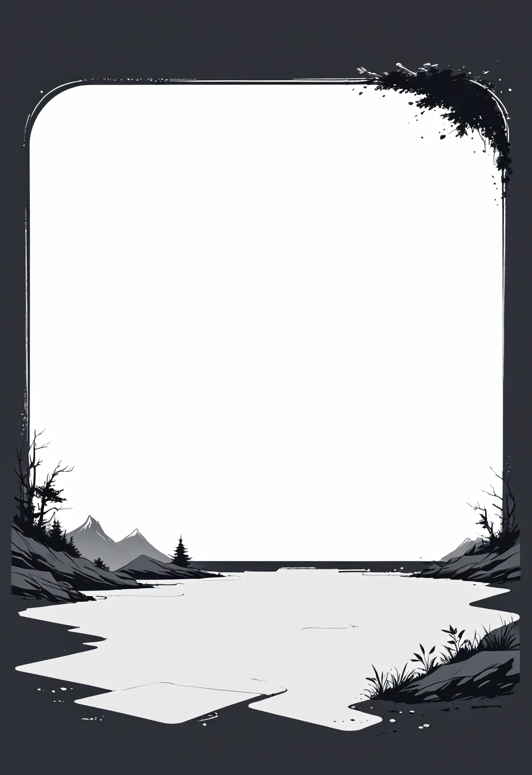 A modern minimalist style blank character profile,Leave a square blank space in the middle。Applicable to card UI。