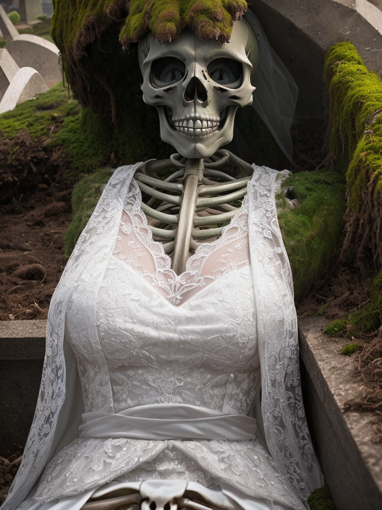 (close up of a mossy dead old skeleton under a grave wearing a white wedding dress:1.5),
film grain, highly detailed photography, (muted colors, cinematic, dim colors, soothing tones:1.2), vibrant, insanely detailed, hyperdetailed, (dark shot:1.5) + Houdini VFXanny" textured with water droplets!! trending artstation 8k render high contrast between the image and picture!!, pastel pink sci-fi concept artist style pencil drawing!!! intricate detail digital matte painting Nausicaa ink airbrush illustration sharp focus realistic volumetric lighting macro photograph beautiful scenery unreal engine realistic 3D realism28x rendered 4K depth shading hd extremely ominous quality super resolution photo taken at golden hour