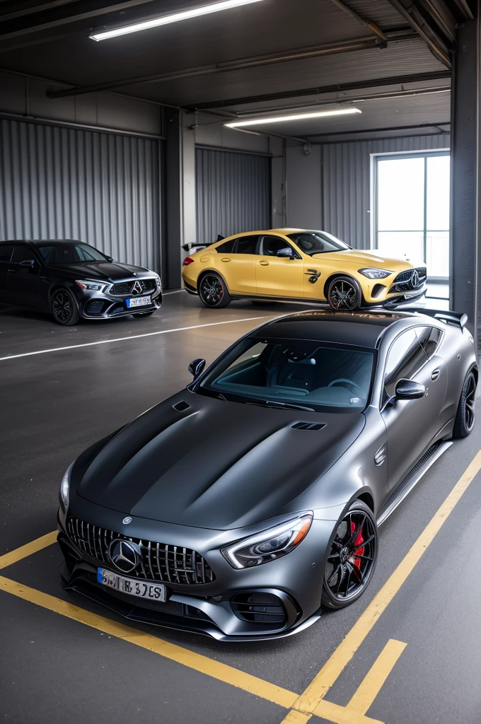 Mercedes Benz AMG GT63s, luxury garage, plaque “GOLDEN97”, velvet bow on the hood