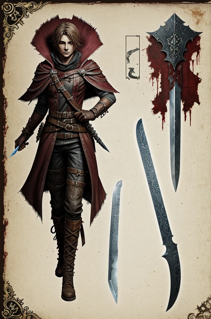 A blooborne-style hunter with a blood dagger