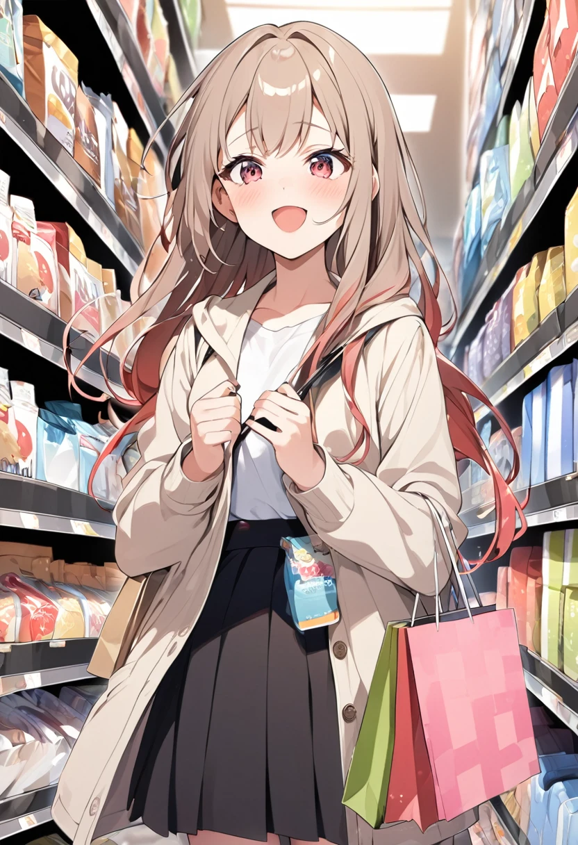 High school girl with brown hairstyle animation Mallage Ayame Shopping