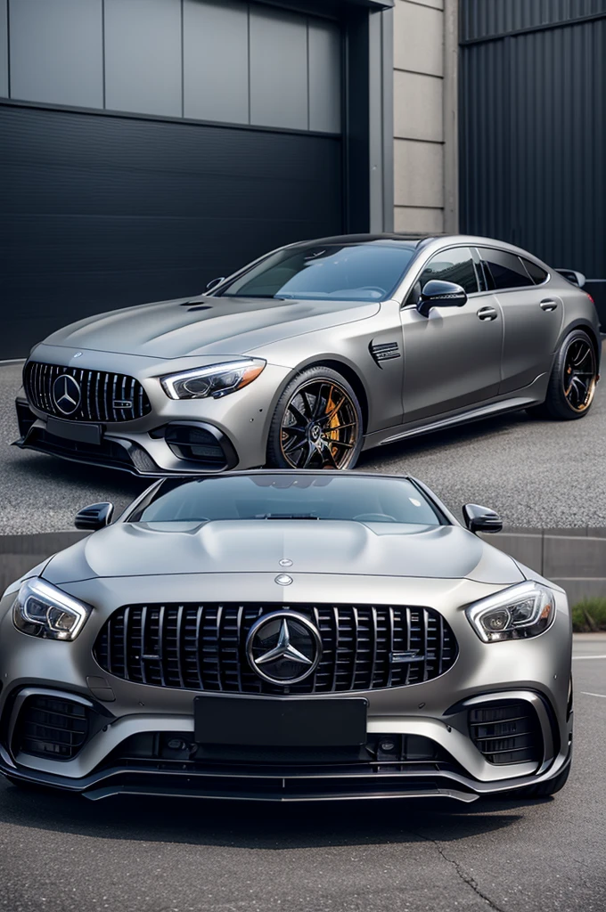 Black Mercedes Benz AMG gt63s with “GOLDEN97” license plate in luxury garage