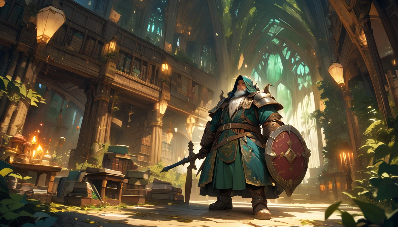 (masterpiece:1.4), (Highest quality:1.4), Very detailed, Complex, Very detailed, shape,Soft lighting,a group of adventurers, character from RPG games, (character: human, Fairy, Fairy, Dwarf, The Hobbit), (exterior: Swordsman Style, Shaman Style, Monk Style, Magician style), (belongings: Long sword, dagger, Holy Staff, Magic wand, shield, metal armor, Leather Armor), Perfectly accurate anatomical shape、All limbs intact、Perfect full finger, Colorful characters, It depicts an ancient elven library in the middle of the forest., A library full of old parchments、In a room full of leaves and shades of green, 大きくてMajestic, A palace library in the middle of the forest. A huge, Majestic, Uplifting expressions, 