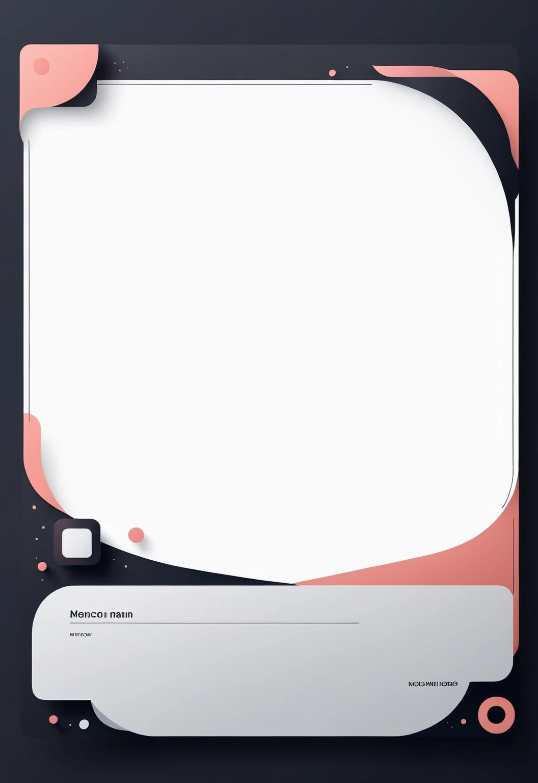 A modern minimalist style blank character profile,Leave a square blank space in the middle。Applicable to card UI。