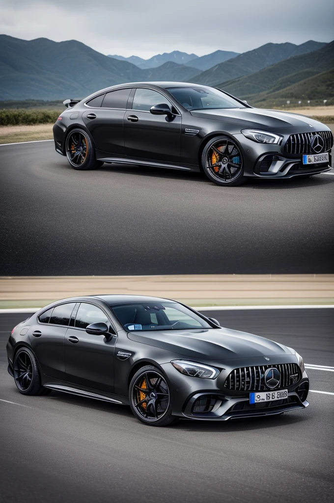 New black Mercedes Benz AMG gt63s, without plate, luxury garage
