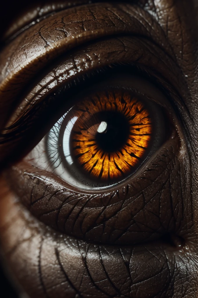 The eye of a dragon in close-up