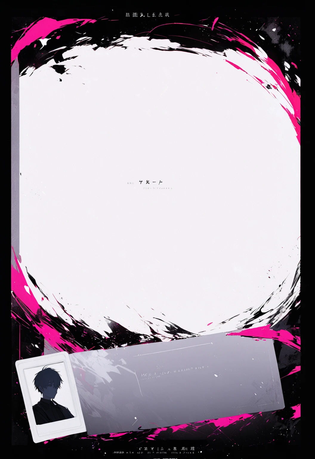 A modern minimalist style blank character profile,Leave a square blank space in the middle。Applicable to card UI。