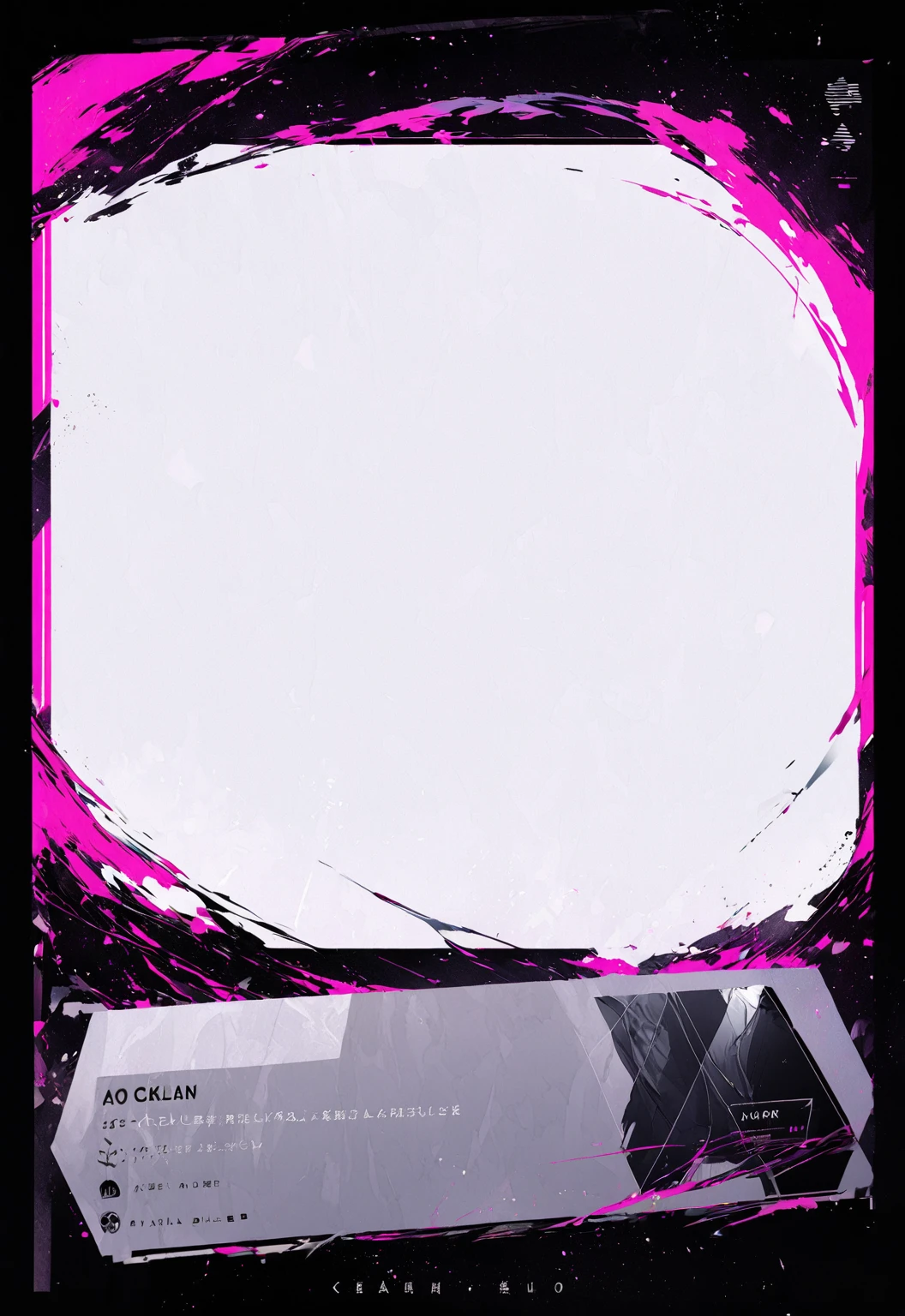 A modern minimalist style blank character profile,Leave a square blank space in the middle。Applicable to card UI。