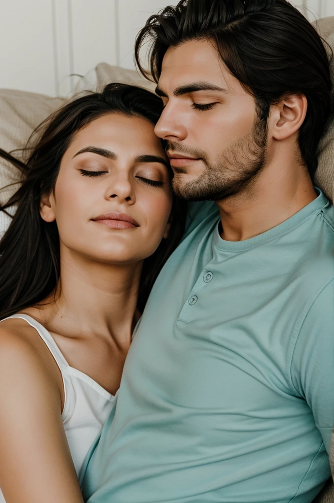 Wife whispering to husband while sleeping 
