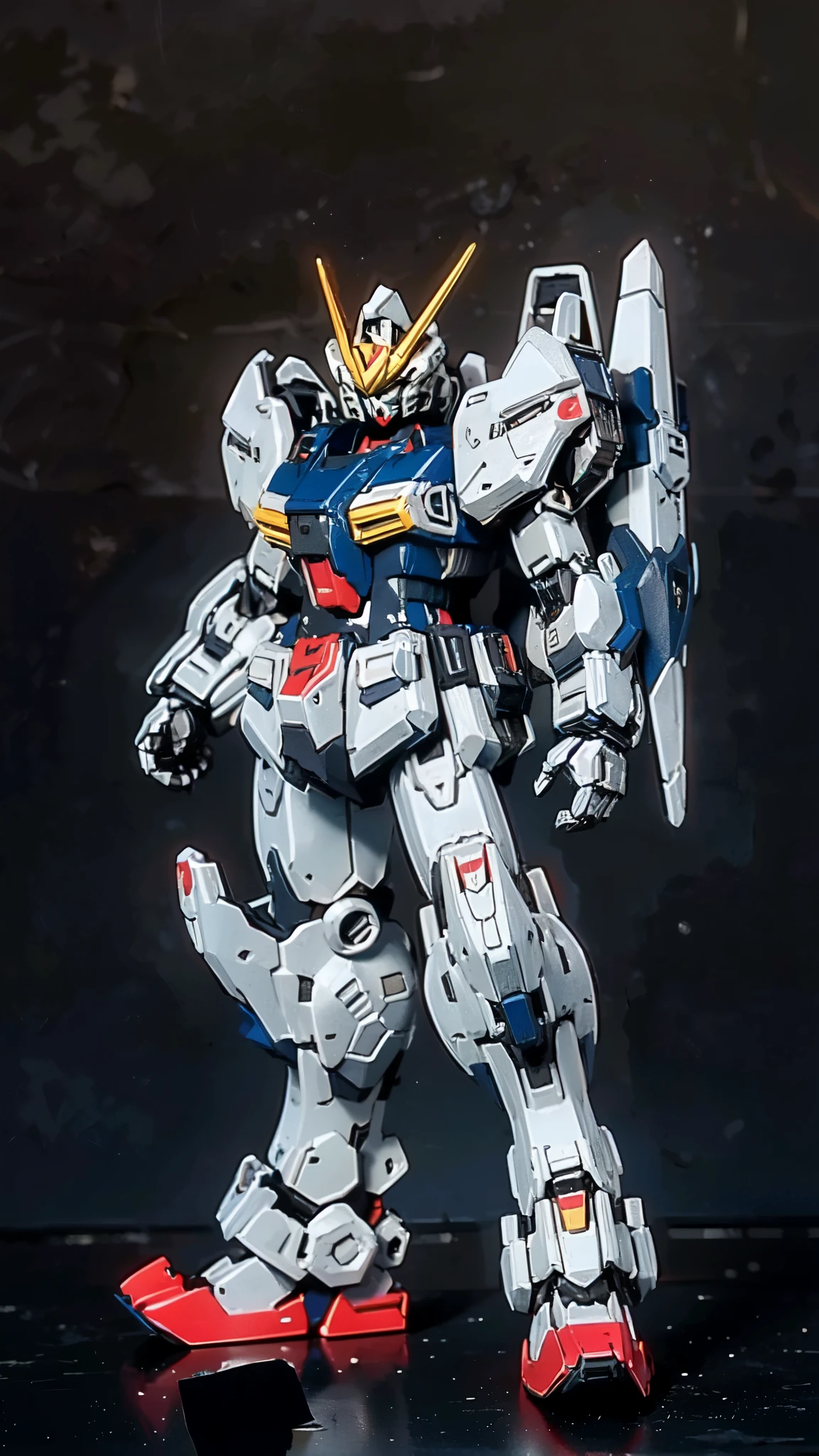 (masterpiece:1.5, best quality:1.5, extremely delicate:1.5), humanoid Mecha, fully enclosed shoulder guards, matching arm and leg guards, full body, full armor, the design balances heavy with agility, (the color scheme is primarily white with red and blue accents, the concept Inspired by Super robot, organic biotech armor, standing, floating high above the futuristic sci-fi city), exquisite and mature art style, (aura effect, energy, glowing eyes, the armor glows), ((SRS)), metallic, dramatic, high definition, highres, ultra-detailed, ultra-fine painting, professional, perfect body proportions, anatomically correct, symmetrical face, extremely detailed eyes and face, high quality eyes, creativity, RAW photo, UHD, 32k, Natural light, cinematic lighting, masterpiece-anatomy-perfect