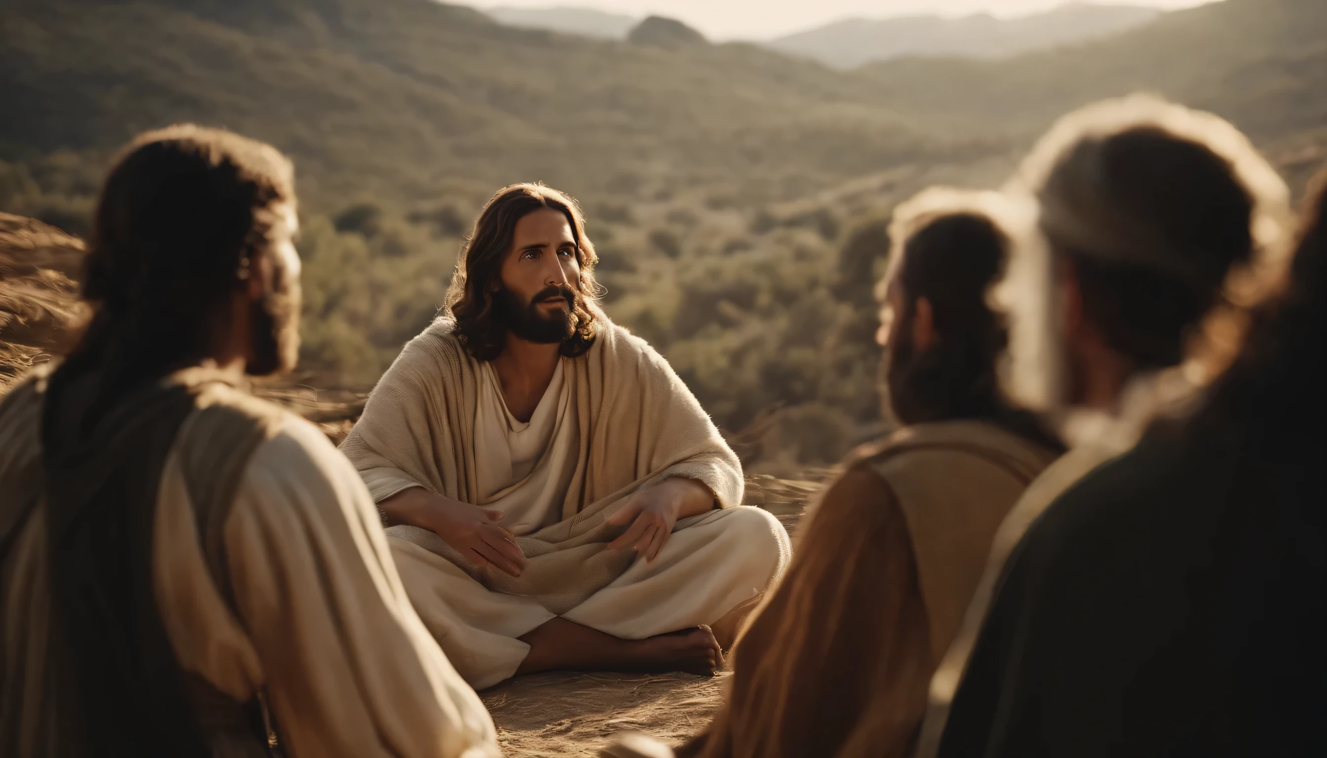 Jesus speaking to some disciples
