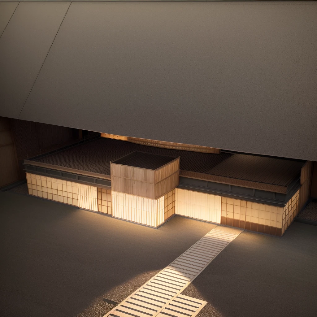 Visualize the exterior architecture of a Japanese supermarket. Envision a contemporary building façade characterized by clean lines and a minimalist design aesthetic. Incorporate elements such as large glass windows reflecting the surrounding urban landscape, complemented by a subtle blend of traditional Japanese architectural features like wooden accents or tiled roofs. Include a welcoming entrance adorned with a modern interpretation of a torii gate or other cultural motifs. Capture the essence of functionality and elegance typical of Japanese architecture, appealing to both local shoppers and international visitors.