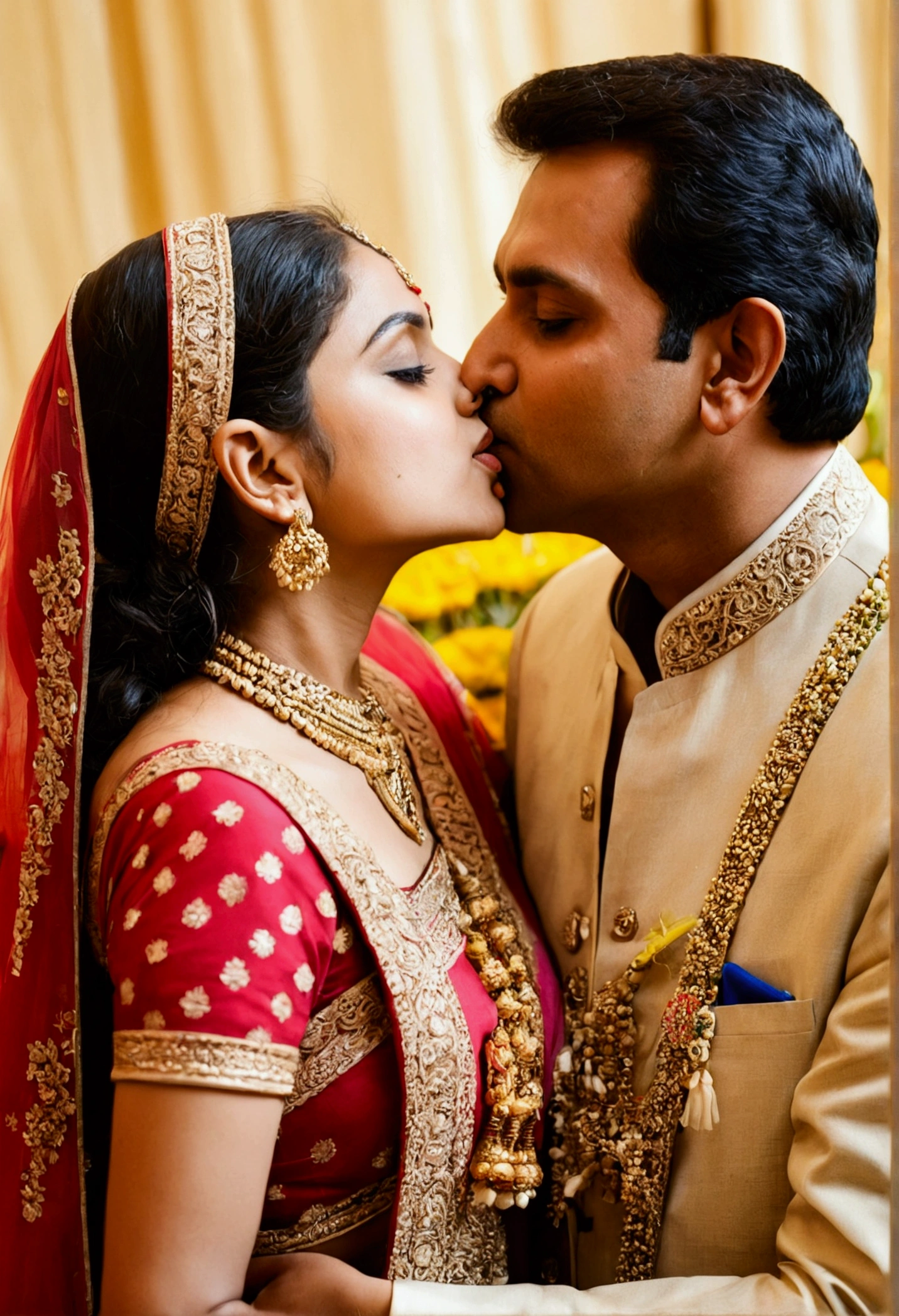 Desi families kiss young girl